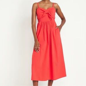 Old Navy Red Bow Front Dress